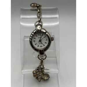 Vivani silver charm bracelet with flowers women's watch, working